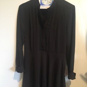 Black Ann Taylor dress w buttons & polka dot lace
